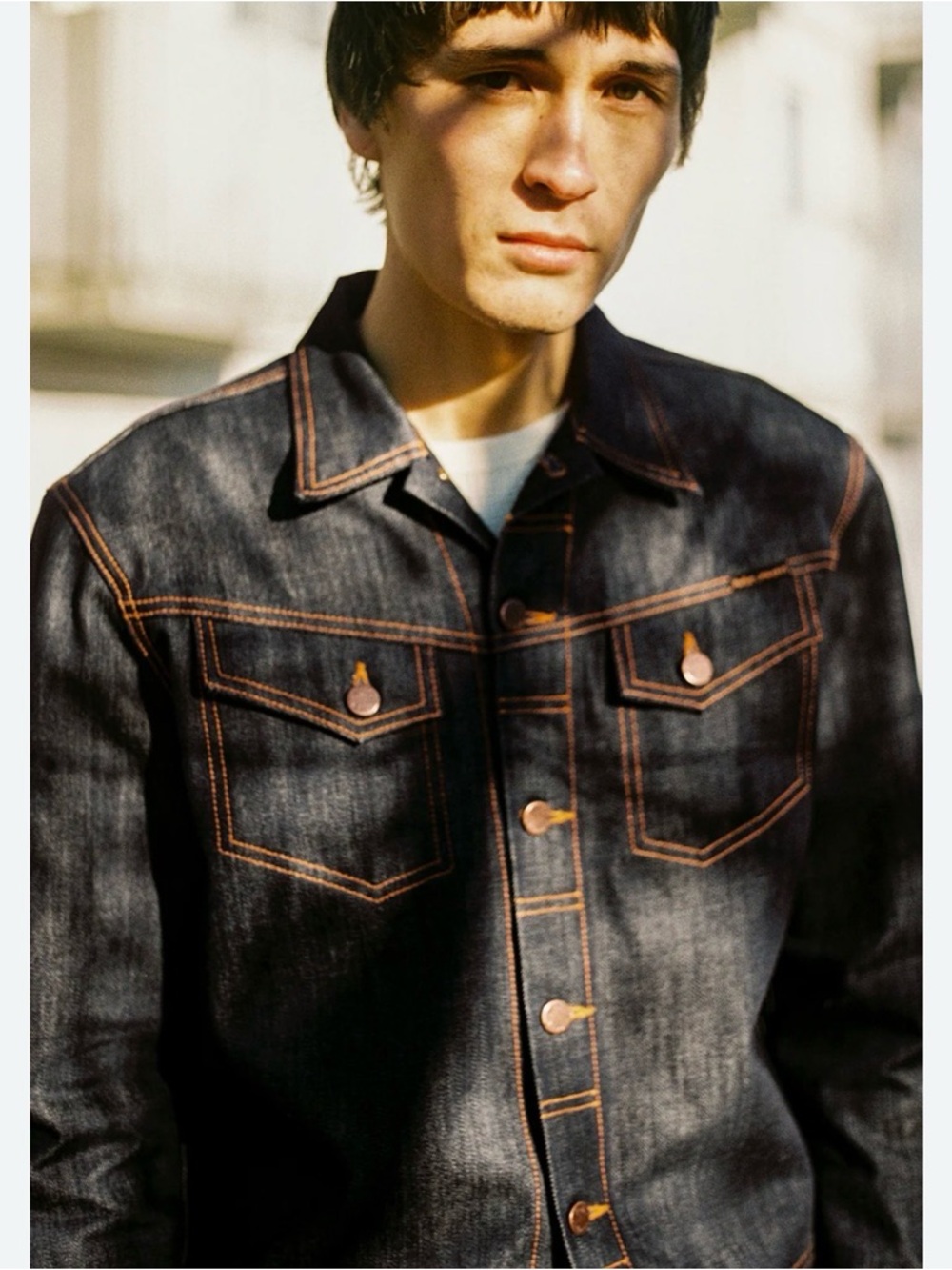 Nudie Jeans Men's Selvedge Dark Indigo Denim Jacket sz M